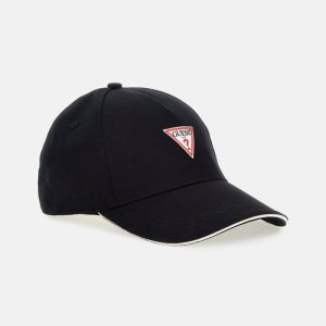 Triangle Patch Baseball Hat - Black