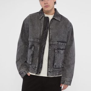 GUESS Originals Acid Wash Denim Jacket - Black