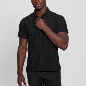 Reeves Perforated Woven Shirt - Black