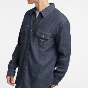 Classic Long-Sleeve Denim Shirt - Blue