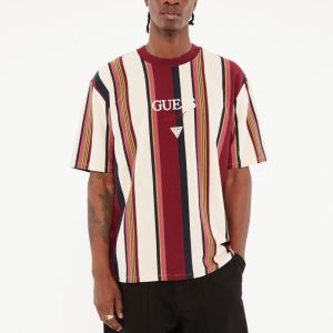 GUESS Originals Vertical Striped Tee - Red