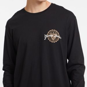 Stamp Logo Long-Sleeve Tee - Black