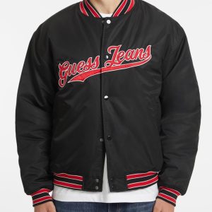 Script Patch Varsity Jacket - Black