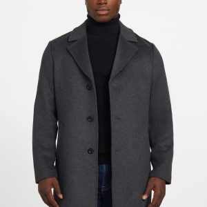 Eco Wool-Blend Fitted Coat - Gray