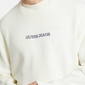 Embroidered Logo Sweater - White