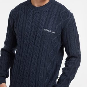 Cable-Knit Wool-Blend Sweater - Blue