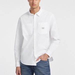 Long-Sleeve Pocket Shirt - White