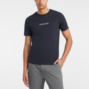Slim Embroidered Logo Tee - Blue