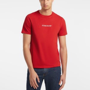 Slim Embroidered Logo Tee - Red