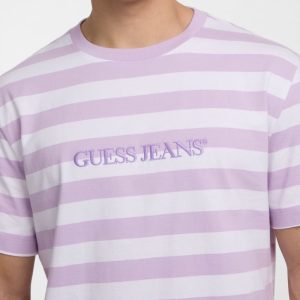 Striped Logo Tee - Purple