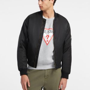 Nylon Bomber Jacket - Black