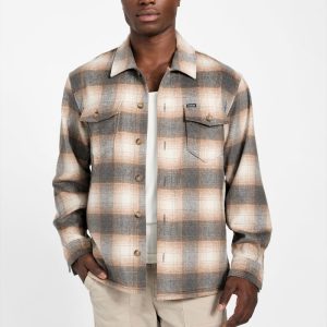 Eco Checkered Wool-Blend Overshirt - Beige