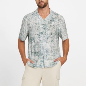 Eco Rayon Paisley Shirt - Green