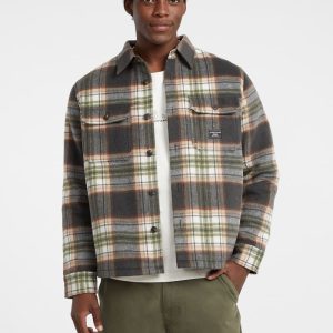 Brushed Wool-Blend Shacket - Black