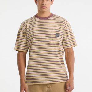 GUESS Originals Eco Horizontal Stripe Pocket Tee - Beige