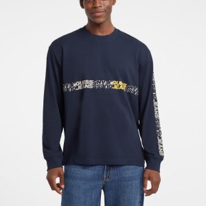 Crewneck Long-Sleeve Logo Tee - Blue