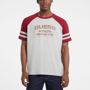 Oversized Varsity Raglan Tee - Grey