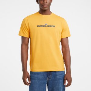 Regular Embroidered Logo Tee - Yellow