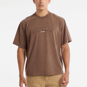 GUESS Originals Eco Boxy Applique Tee - Brown