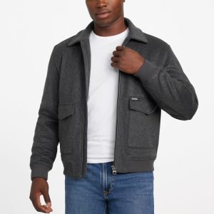 Eco Padded Wool-Blend Jacket - Gray