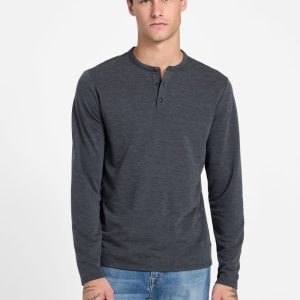 Eco Kai Wool-Blend Henley - Gray