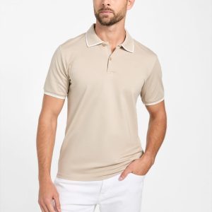 Eco Paul Pique Tipping Polo - Beige