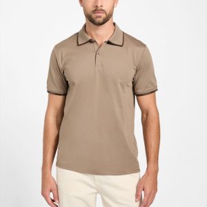 Eco Paul Pique Tipping Polo - Brown