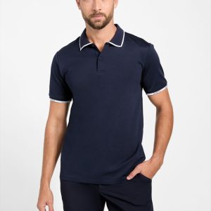 Eco Paul Pique Tipping Polo - Blue