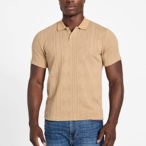 Olin Textured Knit Polo - Beige