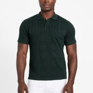 Olin Textured Knit Polo - Green