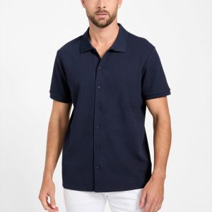 Eco Aaron Textured Shirt - Blue