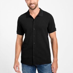 Eco Aaron Textured Shirt - Black
