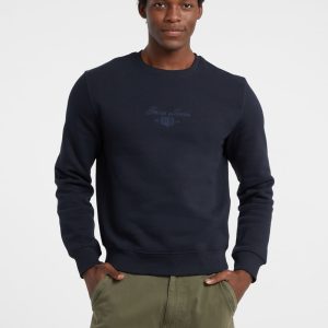Fleece Script Crewneck Hoodie - Blue