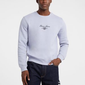 Fleece Script Crewneck Hoodie - Purple