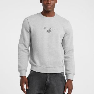 Fleece Script Crewneck Hoodie - Grey