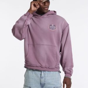 GUESS Originals Eco Graphic Boxy Hoodie - Purple