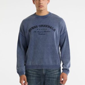 GUESS Originals Eco Boxy Logo Sweater - Blue