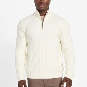 Eco Noel Zip Cable-Knit Sweater - White