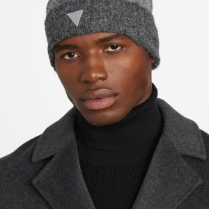 Trey Marled Striped Beanie - Gray
