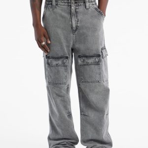 GUESS Originals Denim Cargo Pants - Grey