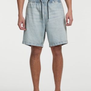 Denim Jogger Shorts - Blue