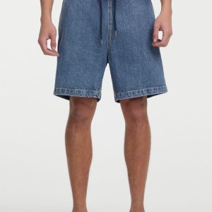 Denim Jogger Shorts - Blue