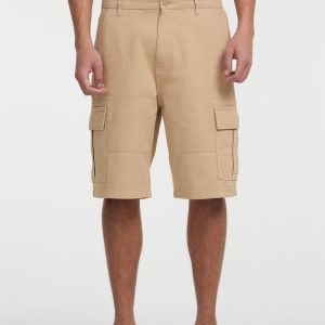 Twill Cargo Chino Shorts - Beige