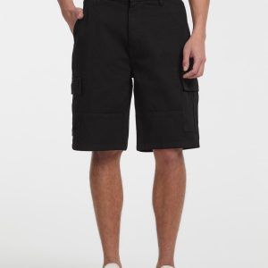 Twill Cargo Chino Shorts - Black
