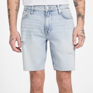 Eco Wyatt Distressed Denim Shorts - Blue