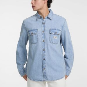 Denim Long-Sleeve Shirt - White