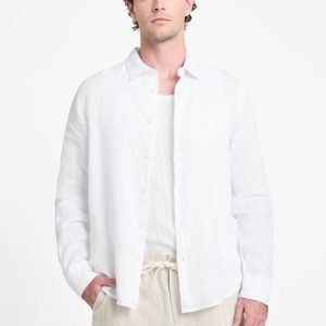 Eco Napa Linen-Blend Shirt - White