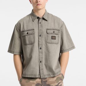 GUESS Originals Boxy Denim Shirt - Grey