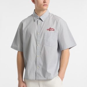 GUESS Originals Eco Striped Poplin Shirt - Grey