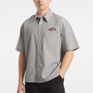 GUESS Originals Eco Striped Poplin Shirt - Grey